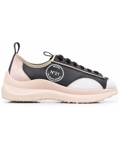 N°21 Logo Colour-block Sneakers - Black