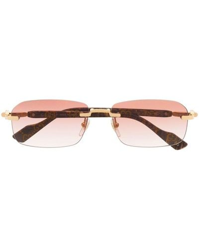 Gucci Marbled Rectangle-frame Sunglasses - Metallic