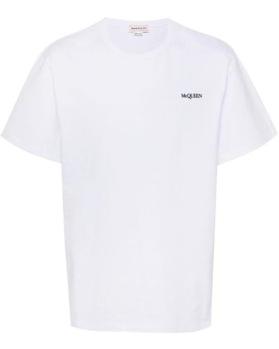 Alexander McQueen Logo Cotton T-Shirt - White
