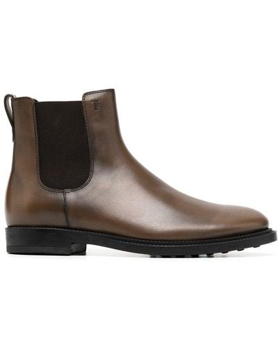 Tod's Round Toe Chelsea Boots - Brown