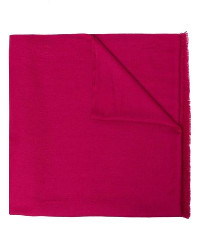 N.Peal Cashmere Frayed Cashmere Scarf - Red