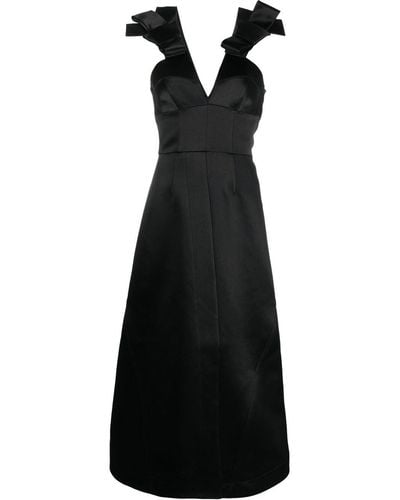 Jil Sander Midi-jurk Met Strikdetail - Zwart