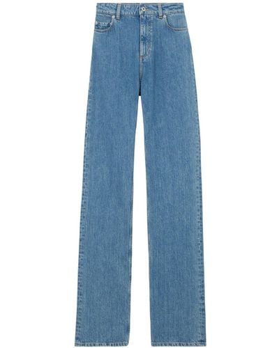Burberry Gerade High-Waist-Jeans - Blau