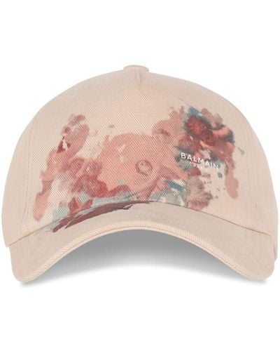 Balmain Kappe aus Baumwolle mit Sky-Print - Pink