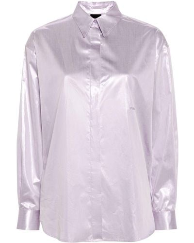 Pinko Camisa con logo bordado - Morado