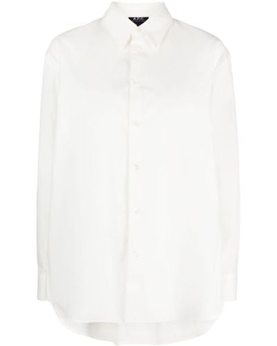 A.P.C. Hemd aus Popeline - Weiß