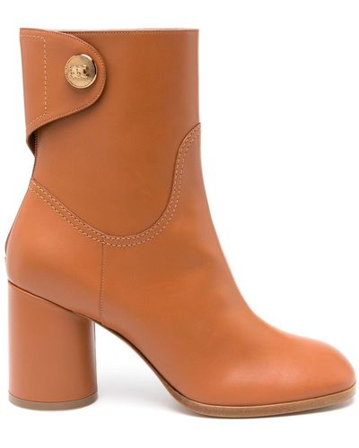 Casadei Cleo 80mm Leather Boots - Brown