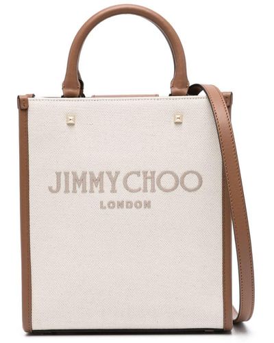 Jimmy Choo Mini Avenue Canvas-Shopper - Natur