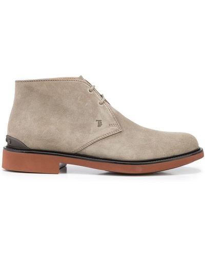 Tod's Almond-toe Lace-up Ankle Boots - Gray