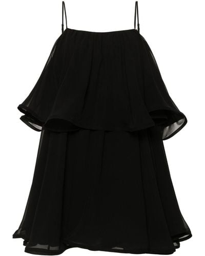 Nissa Ruffle-detail Mini Dress - Black