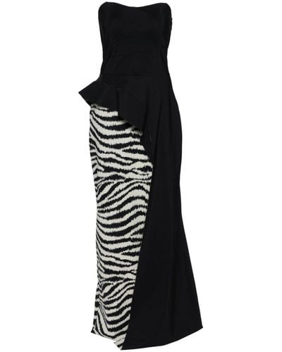 La Petite Robe Di Chiara Boni Abstract-print Draped Gown - Black