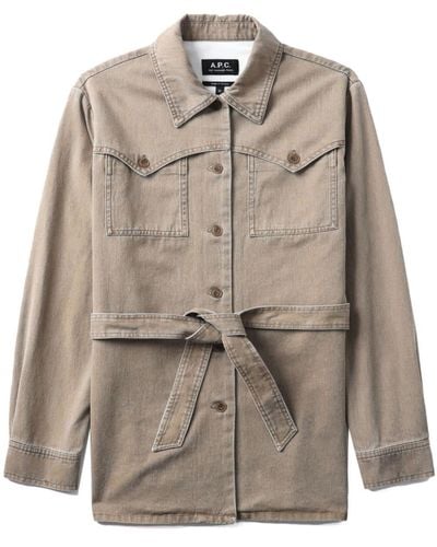 A.P.C. Joann Belted Cotton Jacket - Natural