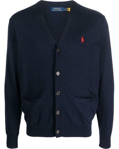 Polo Ralph Lauren Long-sleeve V-neck Cardigan - Blue