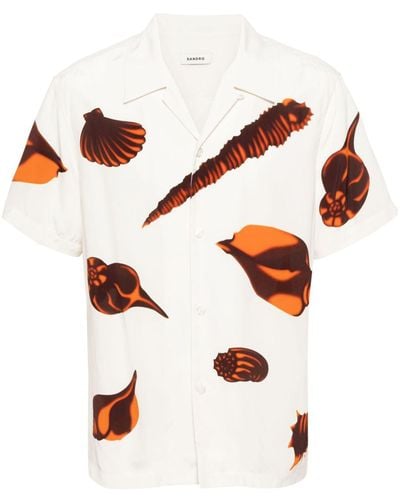 Sandro Overhemd Met Gekerfde Kraag - Wit
