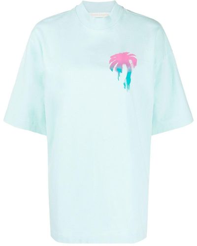 Palm Angels T-Shirt mit "I Love PA"-Print - Blau