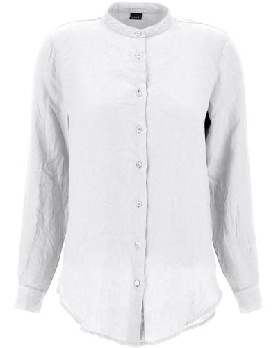 Fay Longline Linen Shirt - White