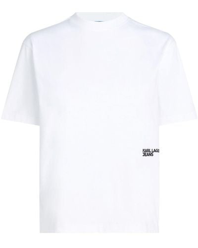Karl Lagerfeld T-shirt Met Monogramprint - Wit