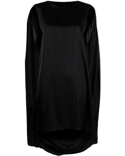 MM6 by Maison Martin Margiela ケープディテール ノースリーブ ドレス - ブラック