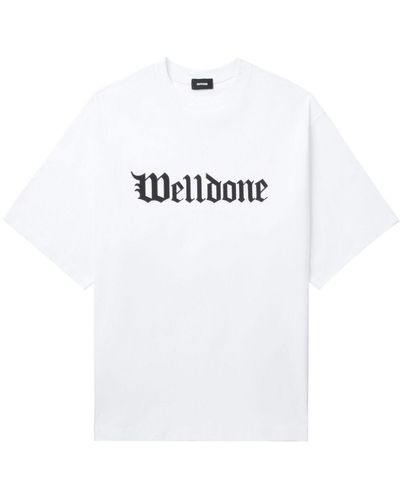 we11done ゴシック ロゴ Tシャツ - ホワイト