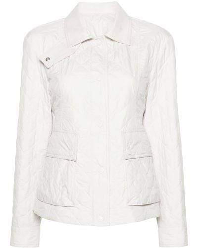 Moncler Logo-patch Quilted Shirt Jacket - White