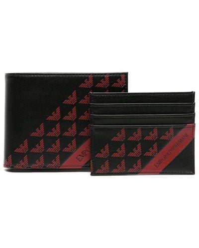 Emporio Armani Set con cartera con logo estampado - Negro