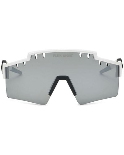 Philipp Plein Sonnenbrille mit Shield-Gestell - Grau