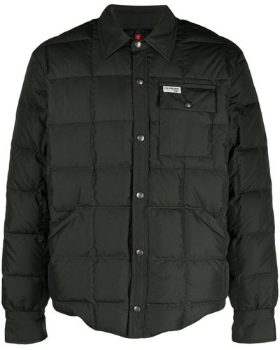 Fay Jac Quilted Padded Shirt Jacket - Black
