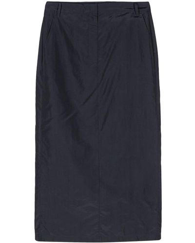 Tibi Falda larga con cintura baja - Azul
