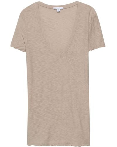 James Perse T-Shirt mit kurzen Ärmeln - Natur