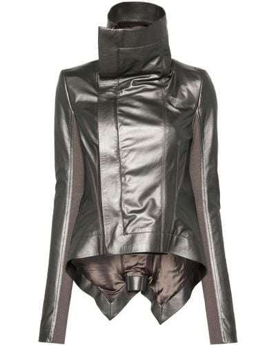 Rick Owens Handkerchief-hem Leather Jacket - Gray