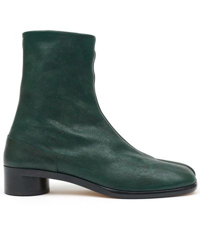 Maison Margiela Tabi 30mm Leather Ankle Boots - Green