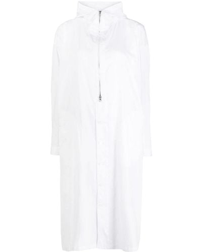 Y's Yohji Yamamoto Long-sleeves Printed Cotton Coat - White