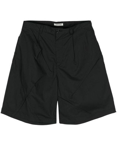 Undercover Dart-detail Wide-leg Shorts - Black
