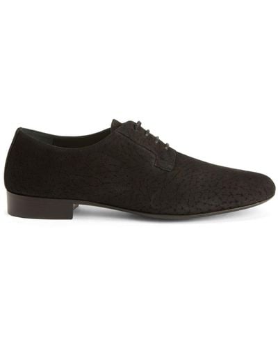 Giuseppe Zanotti Flatcher Suede Derby Shoes - Black