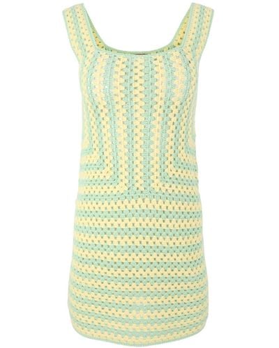 STAUD Psychedelic Crochet-knit Dress - Green