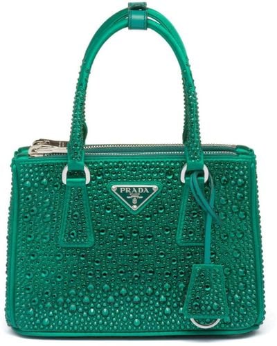 Prada Galleria small leather bag for Women - Green in KSA