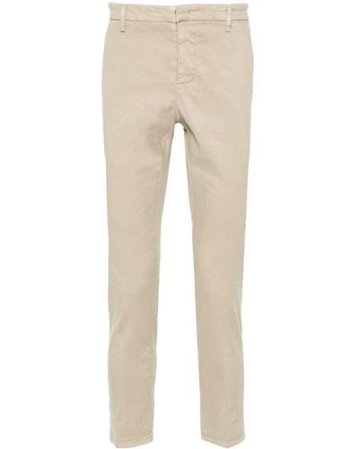 Dondup Pressed-crease Slim-fit Trousers - Natural