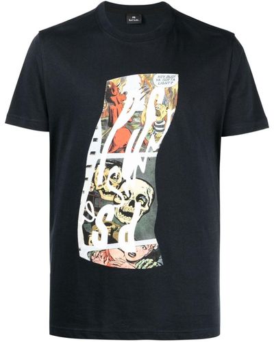 PS by Paul Smith T-shirt en coton à imprimé graphique - Noir