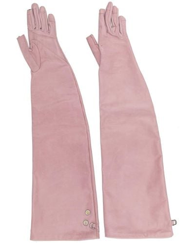 Rick Owens Long Leather Gloves - Pink