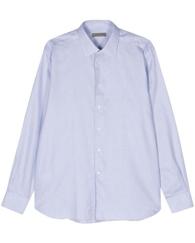 Corneliani Jacquard Cotton Shirt - Blue