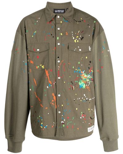 Mostly Heard Rarely Seen Paint-embroidered Long-sleeve Shirt - Green