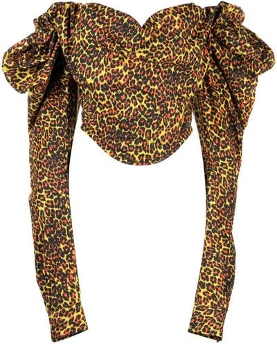 Vivienne Westwood Top mit Leoparden-Print - Braun