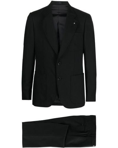 Lardini Single-breasted Wool Suit - Black