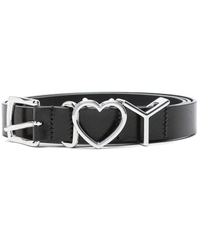 Y. Project Y Heart Belt Black In Leather