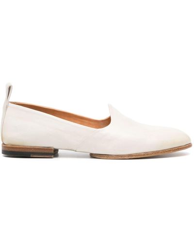 Silvano Sassetti Stacked-heel Leather Slippers - Natural