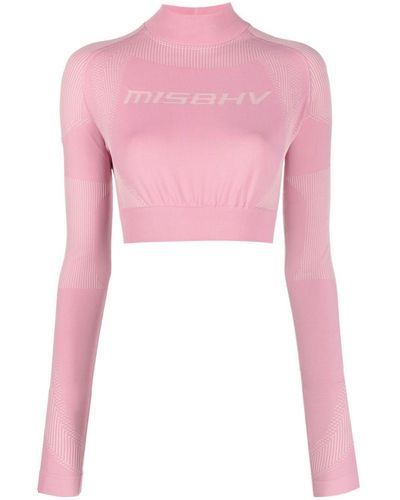 MISBHV Cropped-Top mit Stretchanteil - Pink