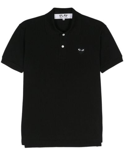 COMME DES GARÇONS PLAY Appliqué-logo Cotton T-shirt - Black