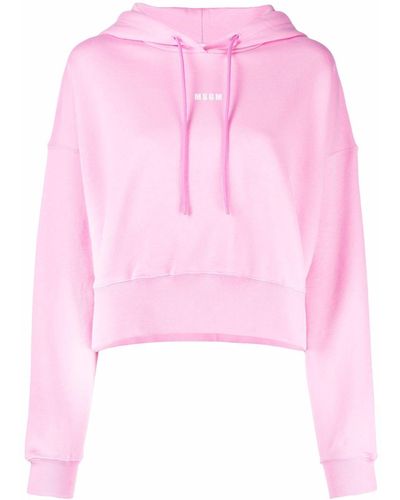 MSGM Sudadera con capucha y logo - Rosa