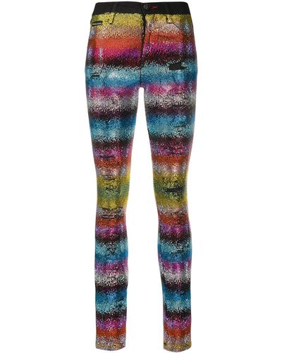 Philipp Plein 'Rainbow Crystal' Jeans - Blau