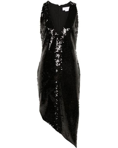 Genny Sequin-embellished Midi Dress - Black